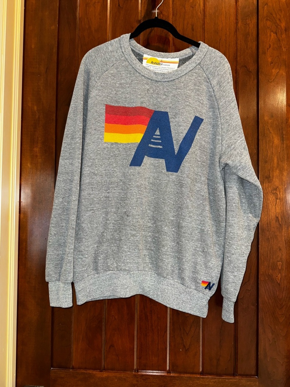 Aviator Nation Logo Sweatshirt in Gray  Size Large GREAT CONDITION